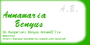 annamaria benyus business card